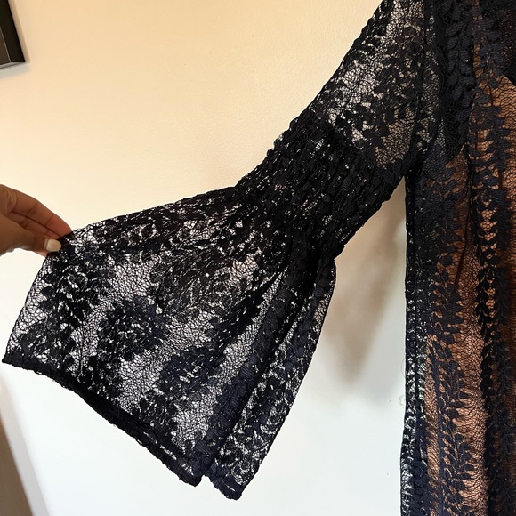 Michael Kors Lace Dress w/ Slip Navy Sz S - Picture 3 of 6